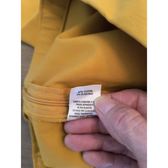 Crosby Dress Pants Women's Size 2 Yellow Cropped Flare Leg Side zip Career wear - Picture 15 of 16